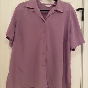 Oversized purple button down blouse